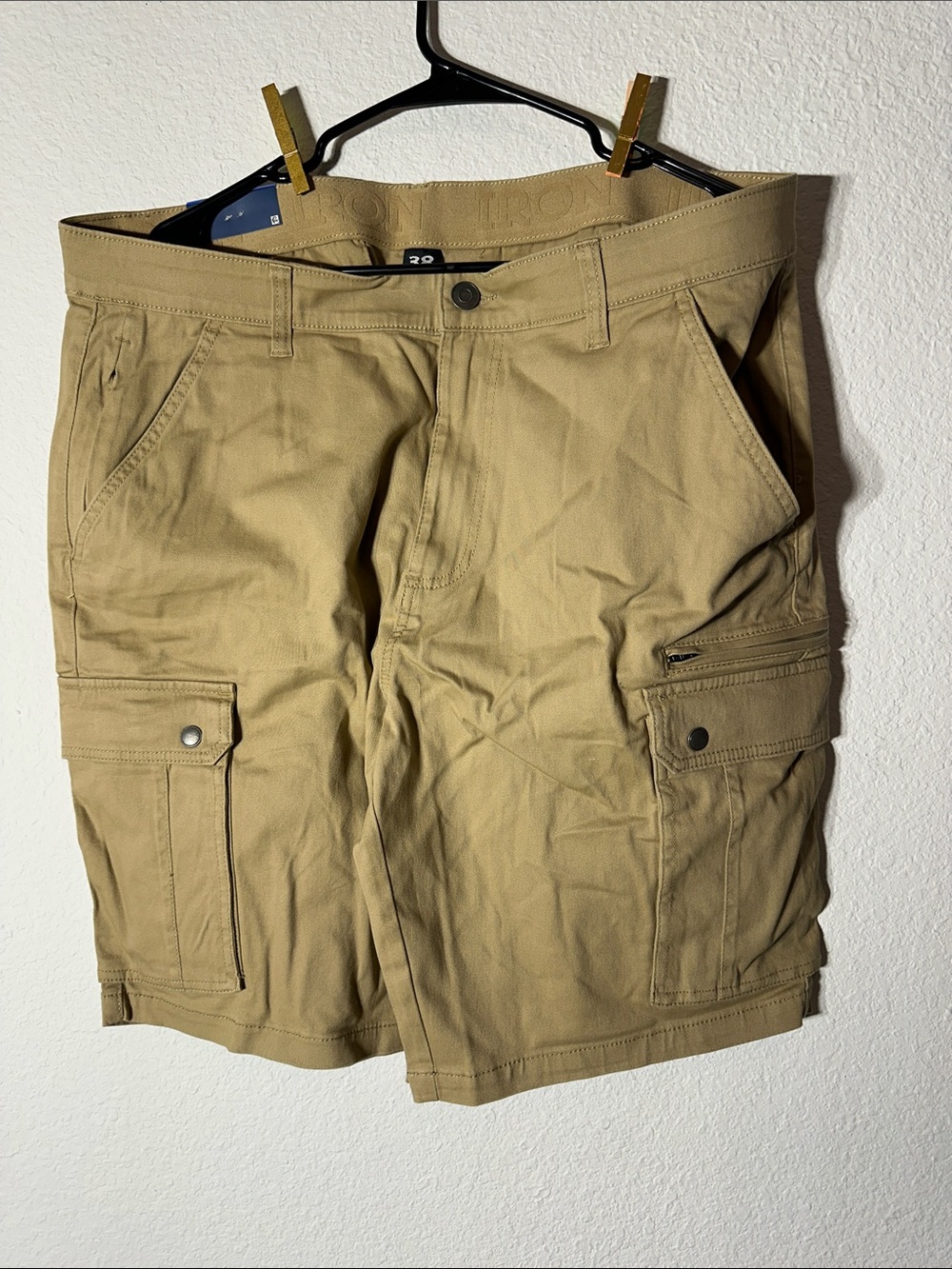 Men's Cargo Shorts with Utility Pockets in Tan